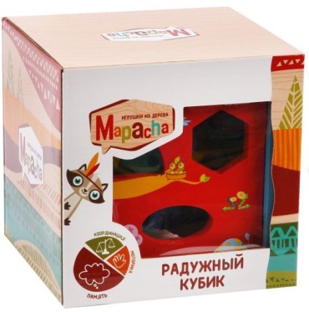 Mapacha Кубик Радужный (конструктор, сортер, шнуровка)
