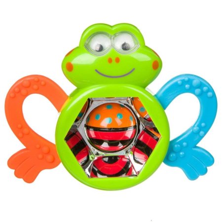 Bondibon Игрушка развивающая погремушка пластик лягушка с прорезывателем CRD