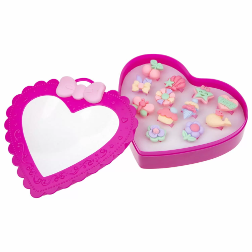 1Toy Набор украшений Sweet heart Bijou в шкатулке, 12 колец / цвет розовый