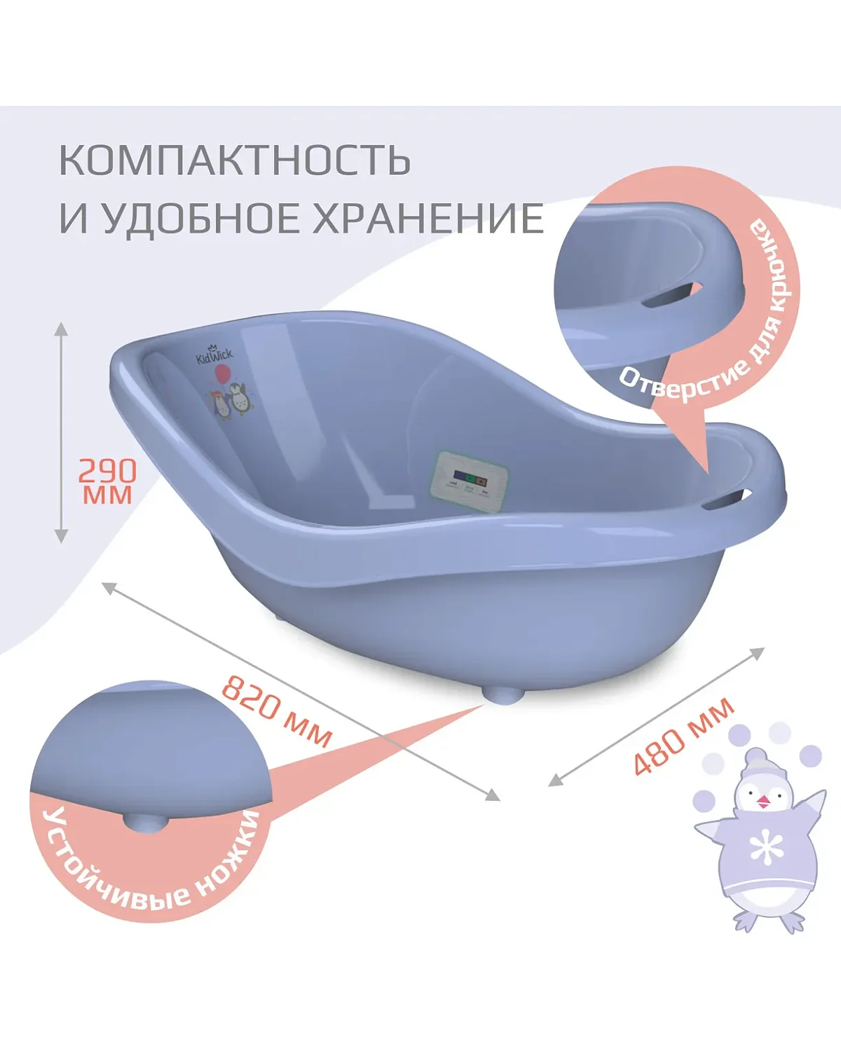 Ванночка Kidwick Дони термометром.