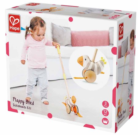 Hape Игрушка - каталка с ручкой "Учимся ходить"