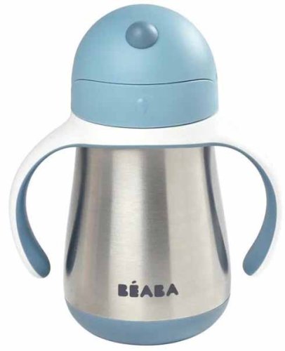Beaba Поильник-термос Tasse paille Inox, 250 мл / цвет blue (голубой)