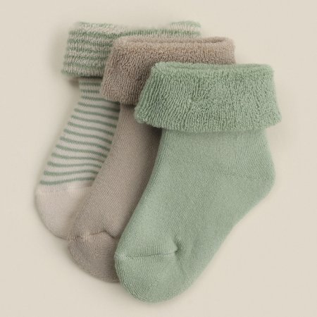 (м)Носки махровые 3 пары SL HOME,молочн/оливк (р.6-8)