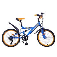Велосипед подростковый 20" Mustang Prime / 6 ск / синий+оранжевый