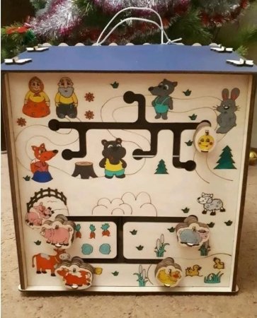 Обучающая игрушка Бизидом для детей из березы 36*32*32 см