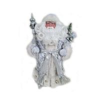 Новогодняя фигурка / Дед Мороз в серебряном костюме / 30 см					