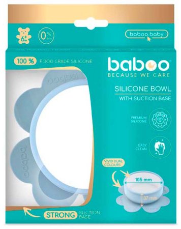 Baboo Тарелка силиконовая на присоске Blue Haze, 230 мл