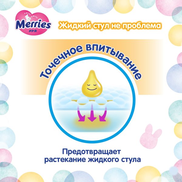 Подгузники Merries Air Through  до 5 кг /  88-90 шт