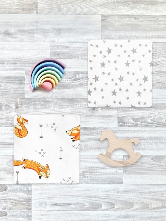 Сет из 2х пелёнок Mjolk Лисички/Звёзды (120см*85см)