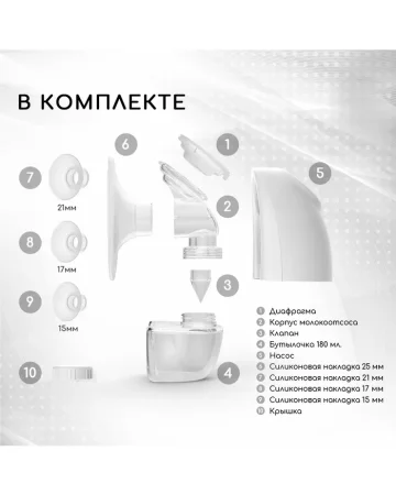 Молокоотсос электрический беспроводной портативный / 4603805683995 / PUMP03/01