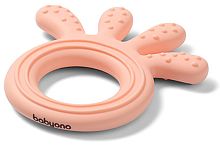 BabyOno Прорезыватель силиконовый Осьминожка / цвет нежно-розовый					
