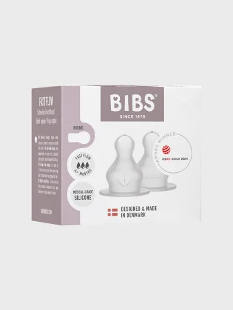 Силикон.соска для бутылочки BIBS, 2 шт. - быстрый поток