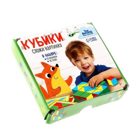 Лесная мастерская Кубики Сложи картинку / разноцветные