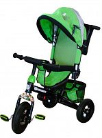 Детский трехколесный велосипед, надувные колеса,круглая крыша, зеленый