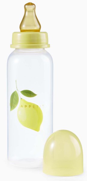 Happy Baby Бутылочка для кормления с латексной соской lemon, 250 мл