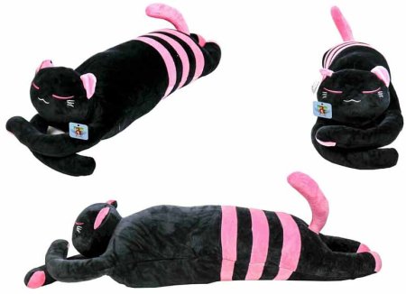 Мягкая игрушка "Черный кот-подушка"