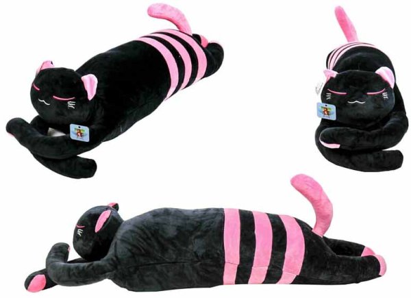 Мягкая игрушка "Черный кот-подушка"