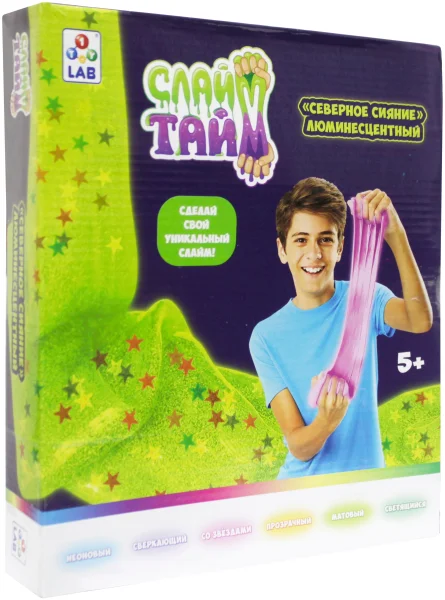 1Toy Набор Слайм тайм Сделай слайм Северное сияние / разноцветный