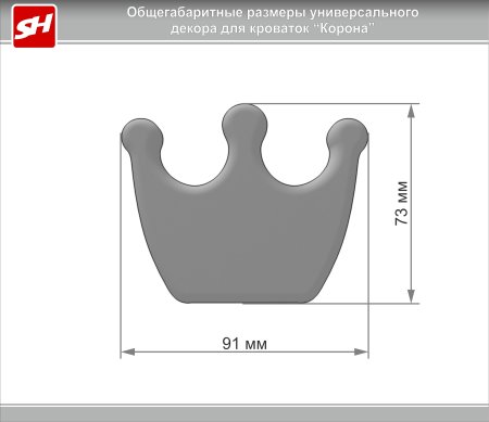 SooHoo Декоративная накладка для кроватки "Корона"/ белая