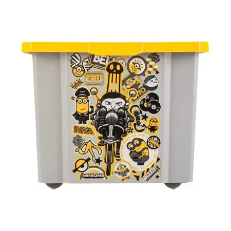 Lalababy Детский ящик для хранения игрушек Миньоны, 57 л / цвет серый