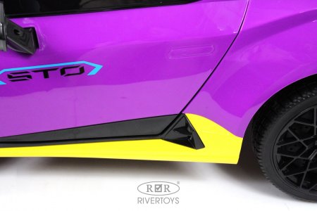 E888EE Электромобиль Lamborghini Huracán STO (Желто-фиолетовый)