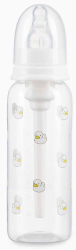 Happy Baby Бутылочка с силиконовой соской, 250 мл / принт duck