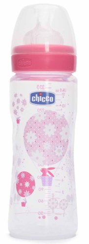 Chicco Бутылочка Well-Being Girl, с 4 месяцев, 330 мл / цвет розовый