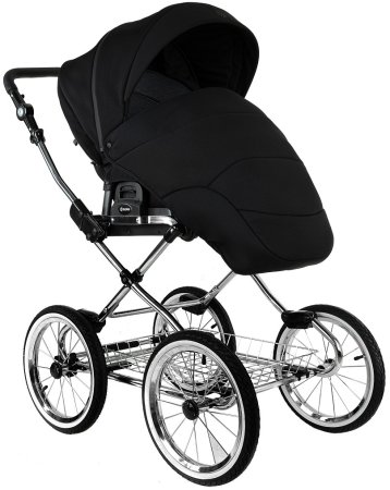 ROAN Коляска 2 в1 Bass Next Classic короб+прогул.(2 места)14d  (Caviar/Black/руч.Black)