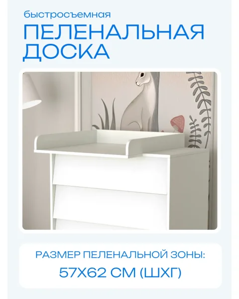 Incanto Комод пеленальный Cambridge 800/4 / цвет белый