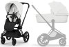 Коляска 2в1 CYBEX Priam Style Matt Black + спальный блок (Off White)