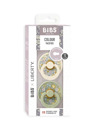 Набор пустышек латекс.BIBS Liberty Colour Symmetrical, 2 шт. - Eloise - Ivory/Sage, 0+ месяцев