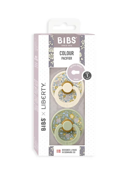 Набор пустышек латекс.BIBS Liberty Colour Symmetrical, 2 шт. - Eloise - Ivory/Sage, 0+ месяцев