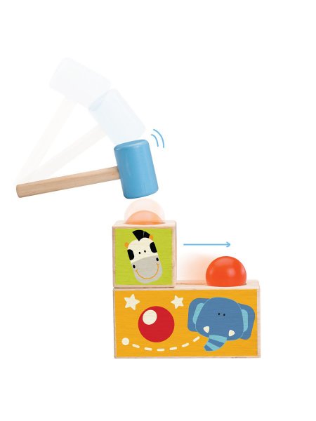  Логическая игрушка-стучалка с шариком "Сафари"