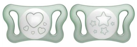 Chicco Пустышка силиконовая ночная Micro, 0-2 месяца, 2 штуки