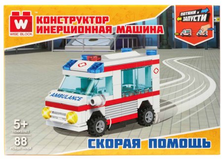 Wise Block Конструктор "Инерционная машина скорой помощи"