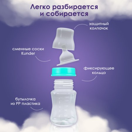 Kunder Бутылочка, размер соски S,160 мл