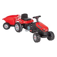 Pilsan Педальная машина "Tractor" с прицепом, цвет / красный					
