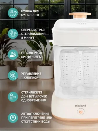 Компактный стерилизатор для бутылочек Steamy