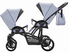 Bebetto Прогулочная коляска для двойни 42 Sport Сomfort / цвет серо-голубой, рама черная					