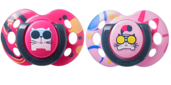 Tommee Tippee Пустышка силиконовая Fun Style Pisica, 6-18 месяцев, 2 штуки