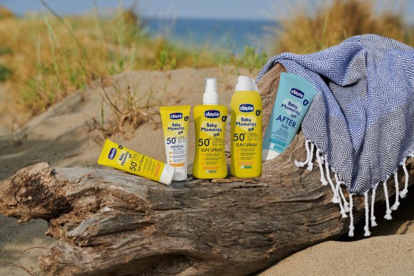 Chicco спрей-аэрозоль 0+ солнцезащитный SPF50+, 150 мл Baby Moments sun