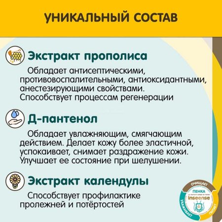 Inseense Пенка для мытья и ухода за телом, 250 мл