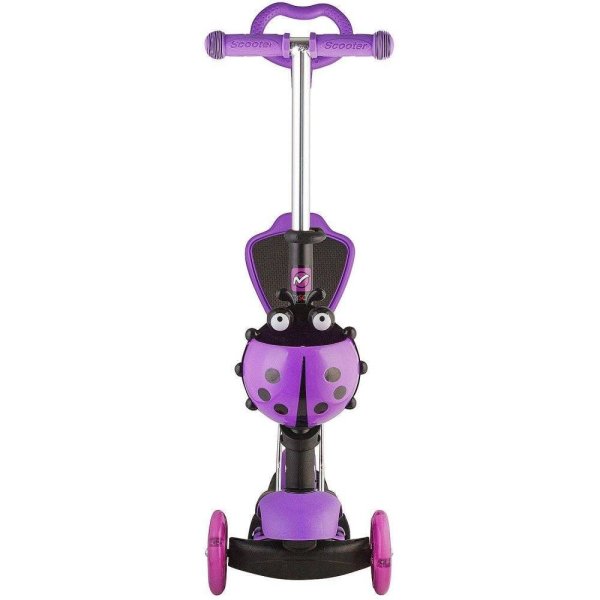 Novatrack Детский самокат-кикборд Disco-kids, трансформер, нагрузка max 25кг, фиолетовый