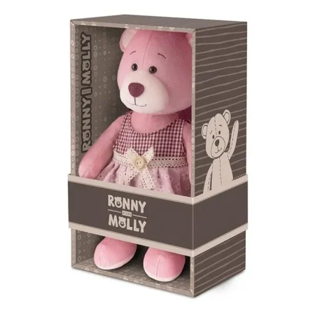 Maxitoys Мягкая игрушка Ronny&Molly, Мишка Молли в Платье с Передником, 21 см / цвет розовый