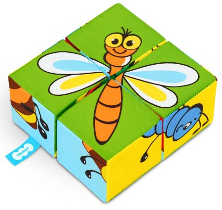 Мякиши Кубики "Насекомые", серия "Собери картинку"