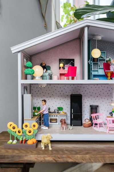 Lundby Набор мебели для домика "Кухонный остров и холодильник"