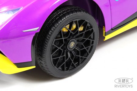 E888EE Электромобиль Lamborghini Huracán STO (Желто-фиолетовый)