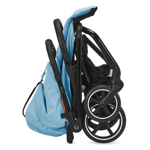Cybex Прогулочная коляска Eezy S+ 2 BLK с дождевиком и бампером / цвет Beach Blue
