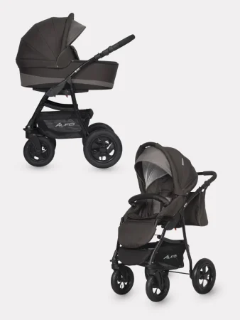 Riko Basic Коляска 2 в 1 Alfa/ цвет 10 коричневый-капучино