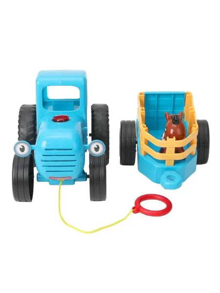 Умка Каталка С ПРИЦЕПОМ + лошадка 20 песен,фраз, звуков СИНИЙ ТРАКТОР в кор. ,в кор.24шт